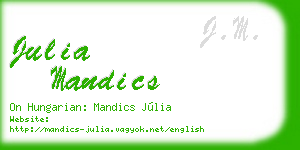 julia mandics business card